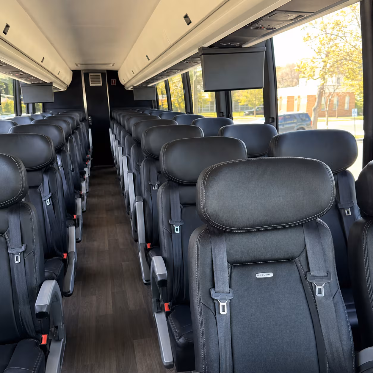 lafayette 45 passenger charter bus inside