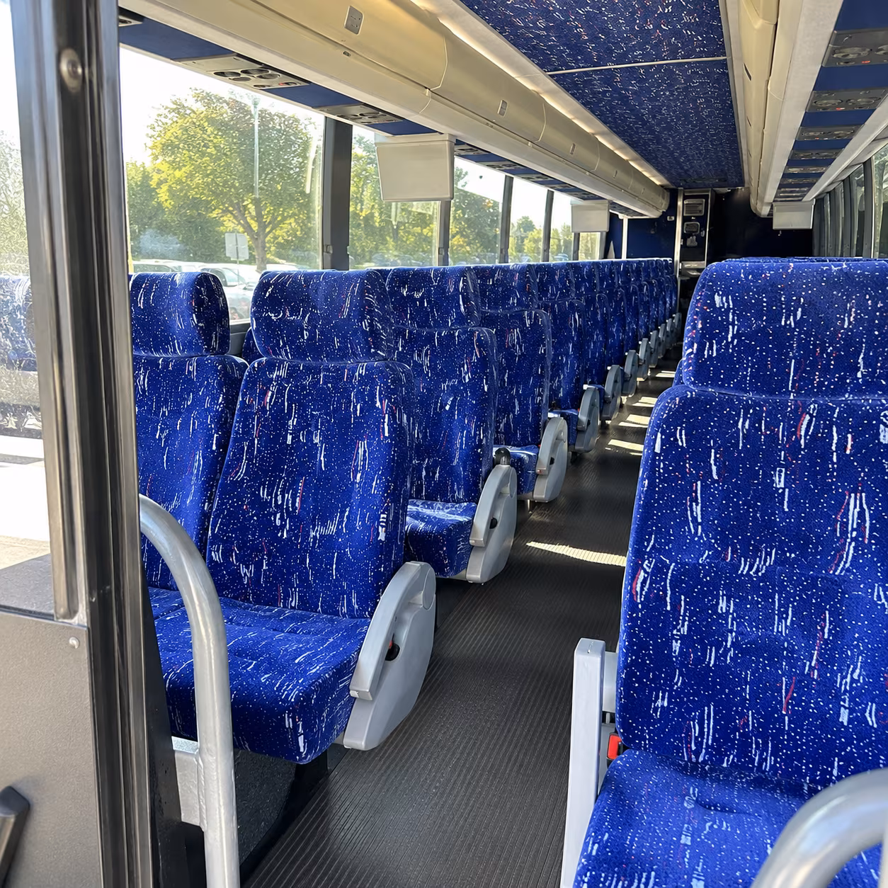 lafayette 50 passenger charter bus inside