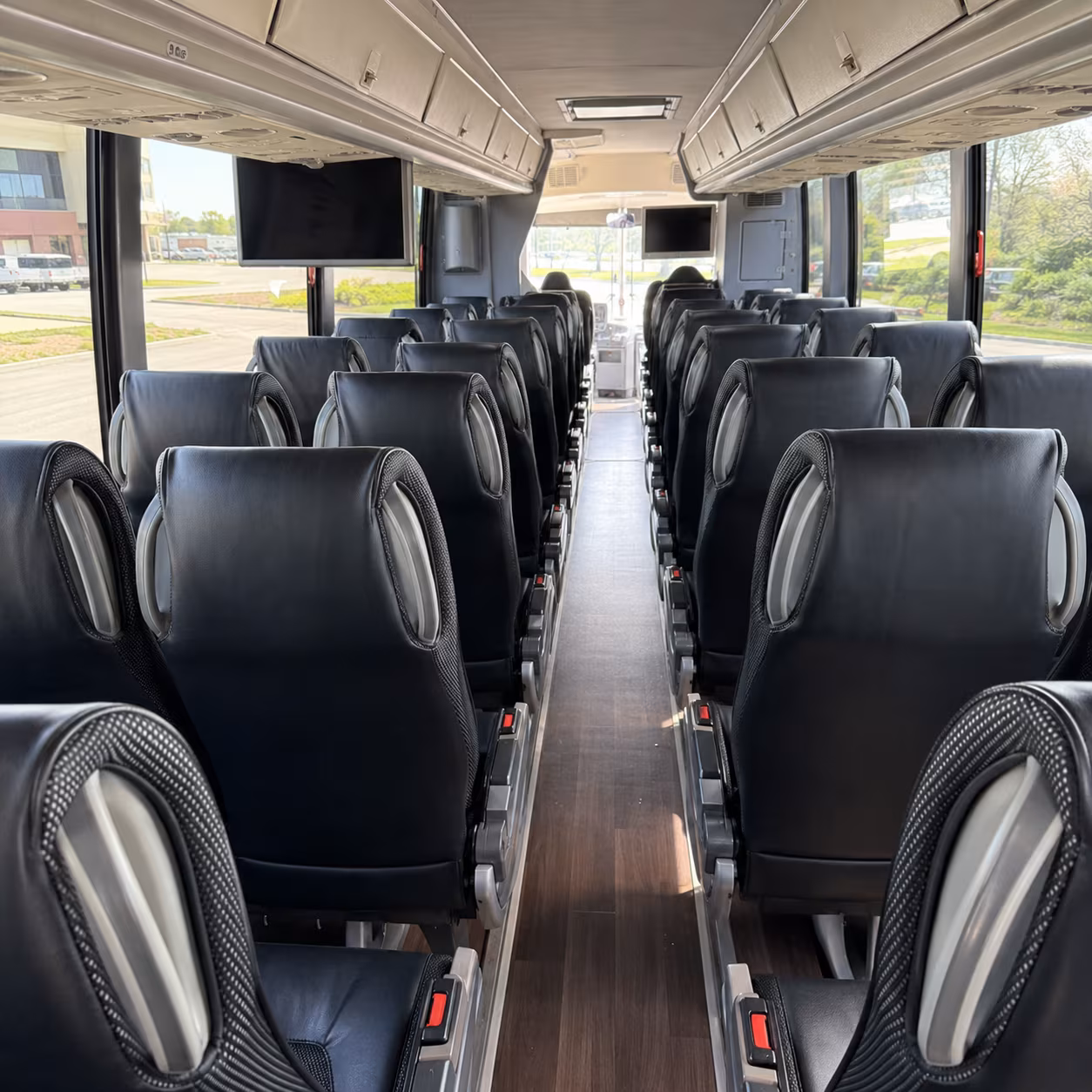 lafayette 56 passenger charter bus inside